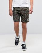 Adidas Originals Jersey Shorts In Camo Bk0012 - Green