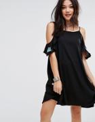 Vero Moda Cold Shoulder Embroidered Dress - Black