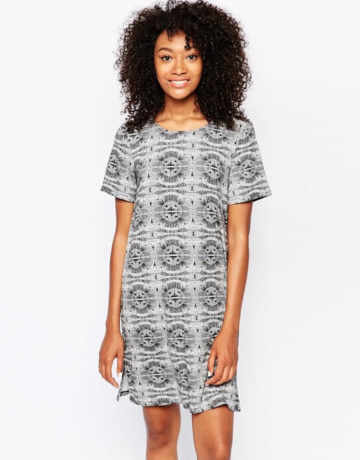 Monki Graphic Print Oversized T-shirt Dress - Multi