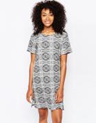 Monki Graphic Print Oversized T-shirt Dress - Multi