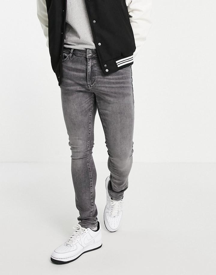 River Island Super Skinny Jeans In Washed Black