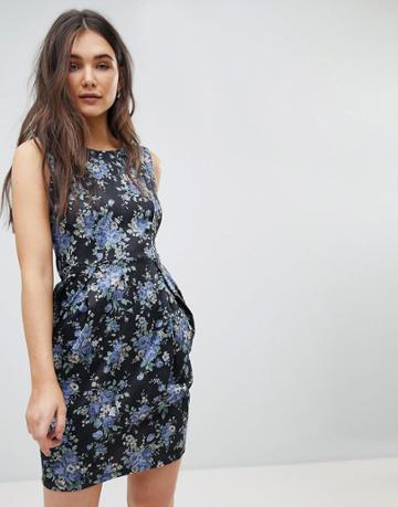 Qed London Floral Pencil Dress