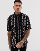 Jack & Jones Originals Printed Short Sleeve Shirt - Black