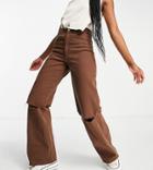 Stradivarius 90's Dad Jean In Chocolate Brown