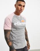 Ellesse Raglan Sleeve Logo T-shirt In Gray-grey