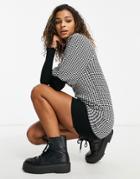 Qed London Sweater Dress In Houndstooth-multi