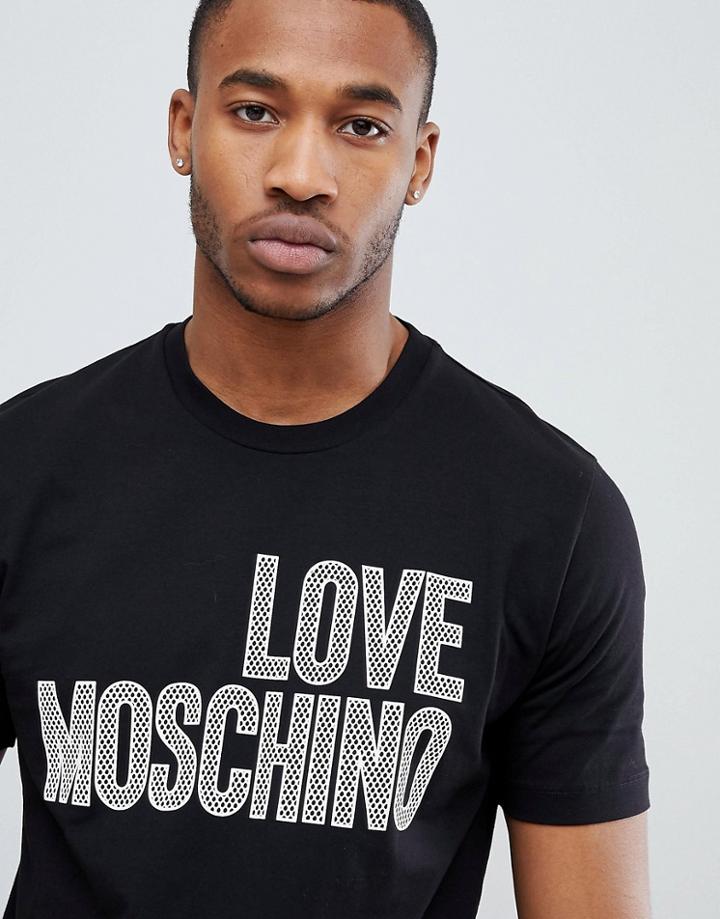 Love Moschino T-shirt In Black With Large Logo - Black