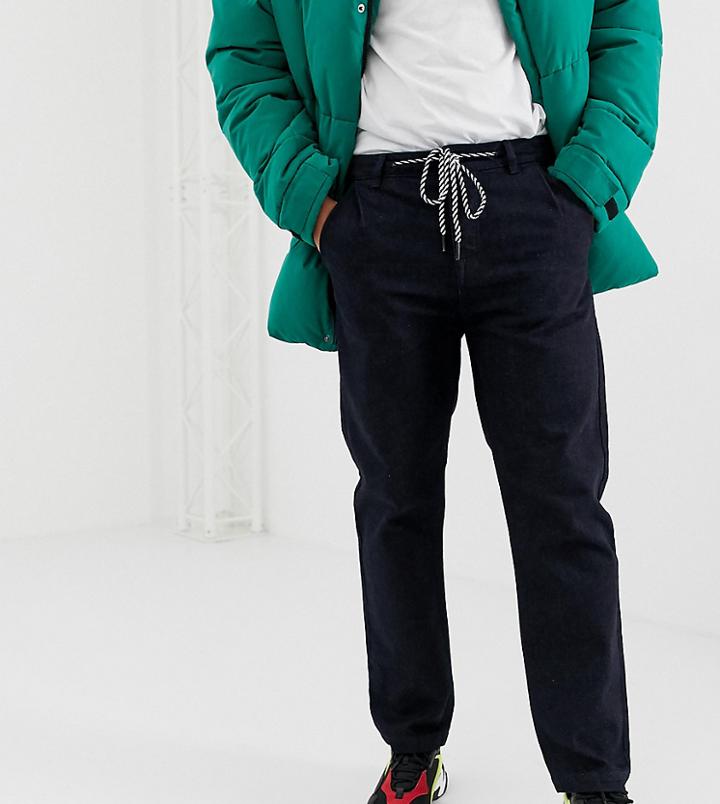 Crooked Tongues Tapered Jeans In Navy - Navy