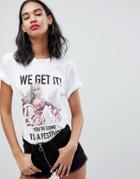 Missguided Barbie Festival Slogan T-shirt - White
