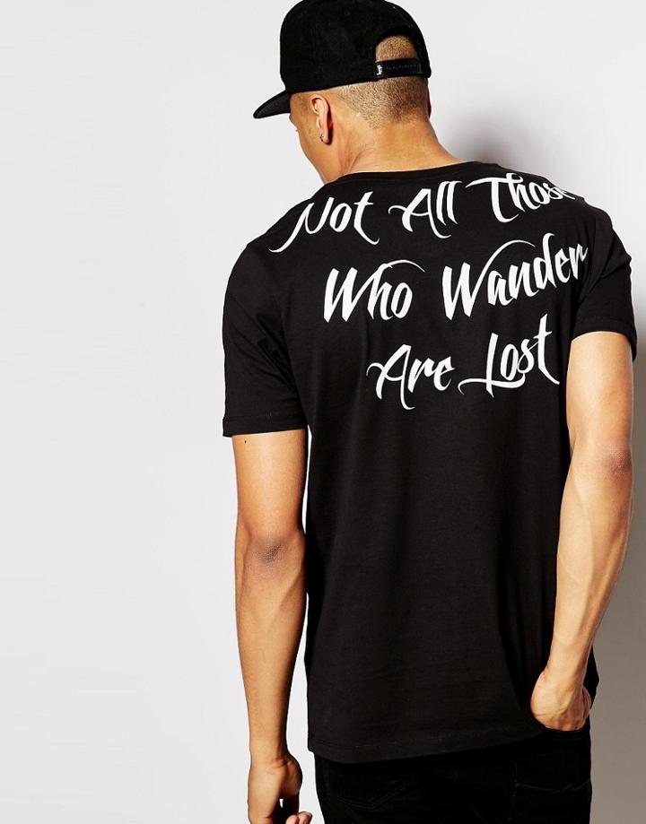Asos Super Longline T-shirt With Scoop Neck And Hem - Black