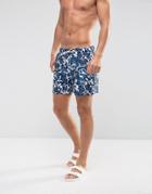 Tommy Hilfiger Swim Shorts Batik Flower Print In Blue - Blue