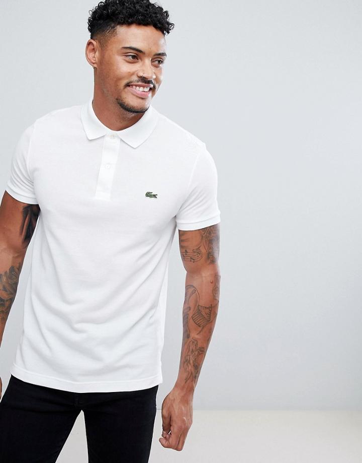 Lacoste Slim Fit Pique Polo In White