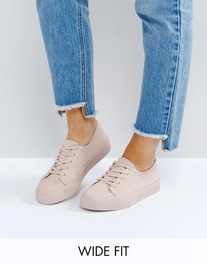 Asos Destiny Wide Fit Sneakers - Beige