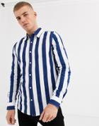 Process Black Thick Stripe Slim Fit Shirt-navy