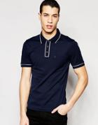 Original Penguin Heritage Slim Fit Polo Shirt With Tonal Piping Detail - Navy