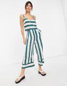 Native Youth Stripe Jumpsuit-white