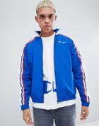 Champion Track Jacket With Logo Sleeve Print In Blue - Blue