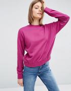 Asos Sweat With Elasticated Hem - Purple