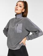 Hiit Microfleece 1/4 Zip Sweatshirt In Gray-black