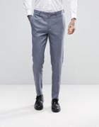 Asos Wedding Skinny Suit Pant In Slate Gray Micro Texture - Gray
