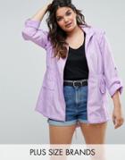 Brave Soul Plus Rave Frill Trench - Purple