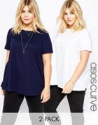 Asos Curve Swing T-shirt 2 Pack Save 10%