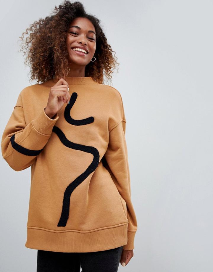 Weekday Embroidered Detail Sweatshirt - Multi