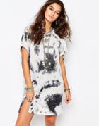 Native Rose Festival T-shirt Dress With Shells - Pewter