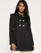 Asos Cotton Pleat Swing Trench - Blue