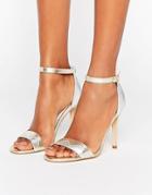 Terry De Havilland Zig Barely There Leather Heeled Sandals - Gold