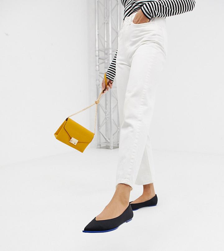 Asos Design Levels High Vamp Ballet Flats - Black