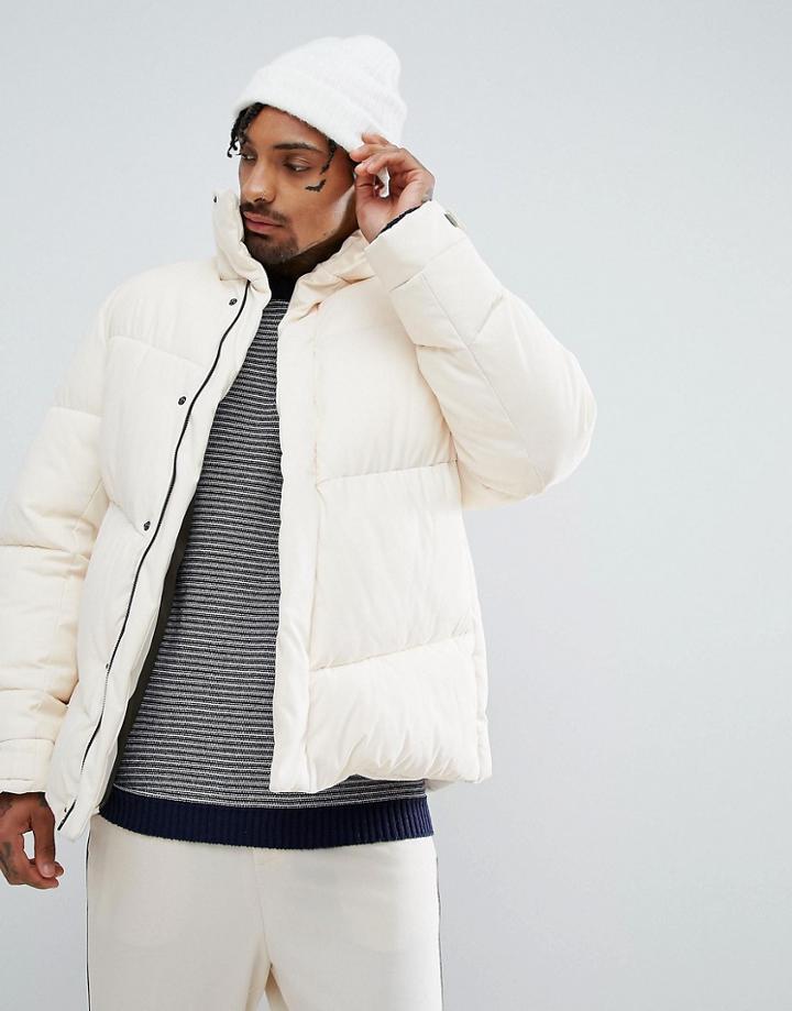 Asos Oversized Puffer Jacket In Ecru - Beige