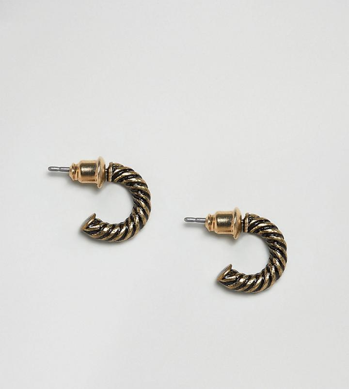 Reclaimed Vintage Inspired Hoops With Rope Texture Exclusive To Asos - Gold