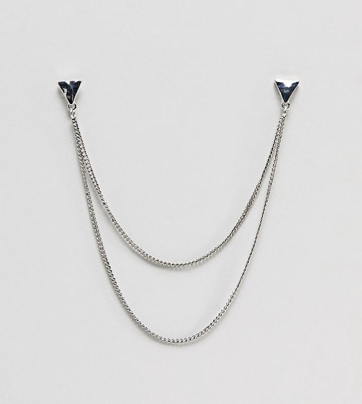 Designb Triangle Collar Tips In Silver Exclusive To Asos - Silver