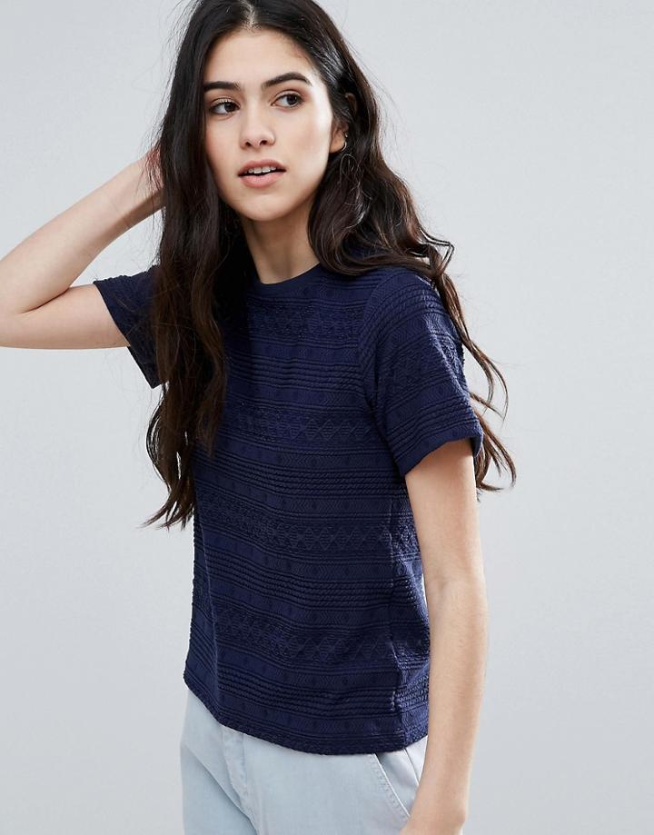 Native Youth Jacquard T-shirt - Navy