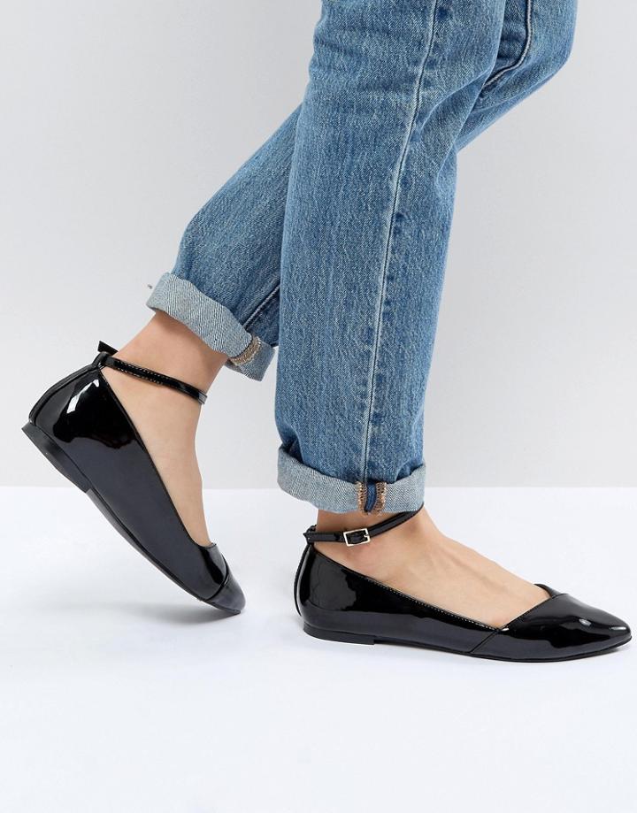 Faith Allie Pointed Flat Shoes - Black