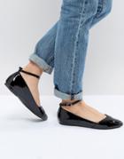 Faith Allie Pointed Flat Shoes - Black