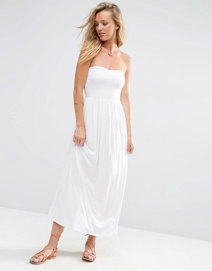 Asos Bandeau Maxi Dress - White
