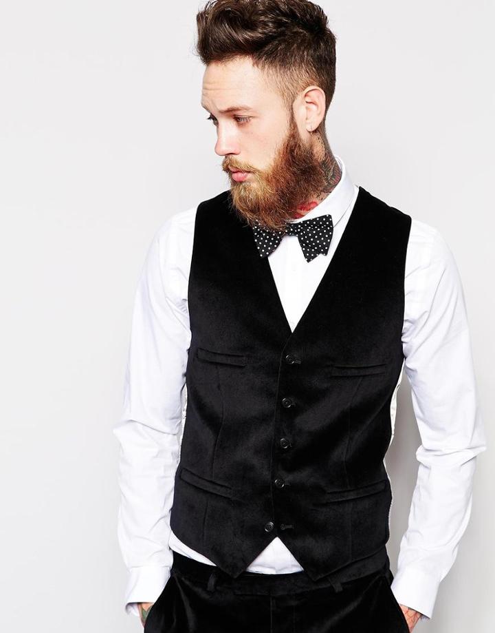 Noose & Monkey Vest In Velvet