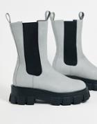 Truffle Collection Extreme Chunky Sole Chelsea Boots In Gray-black