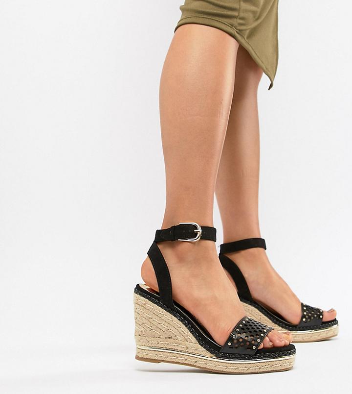 River Island Wedges With Laser Cut Details - Black