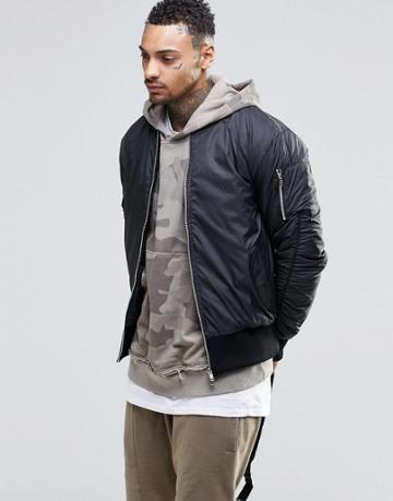 Other Uk Bomber Jacket With Straps - Black