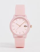 Lacoste 12.12 Silicone Watch In Pink