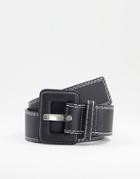 Na-kd Contrast Seam Waist Belt In Black