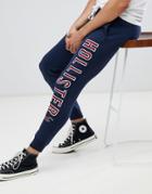 Hollister Large Iconic Logo Cuffed Jogger In Navy - Navy