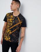Versace Jeans T-shirt With All Over Baroque Print - White