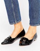 Miss Kg Nikki Pointed Tassel Flat Shoes - Black