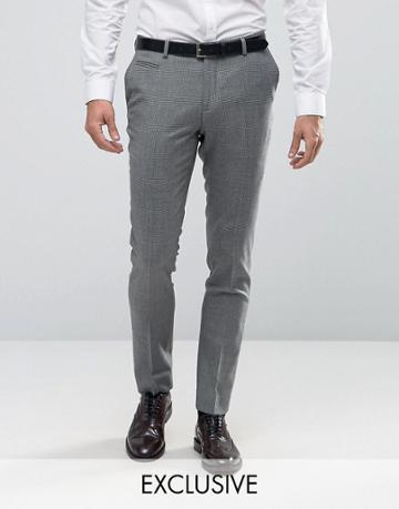 Number Eight Savile Row Skinny Smart Pant In Check - Green