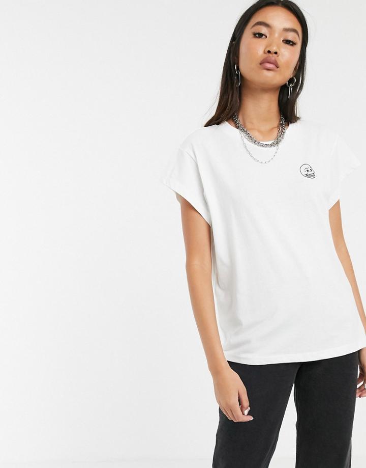 Cheap Monday Screen T-shirt With Tiny Skull Logo - White