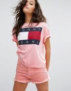 Tommy Jeans 90's T-shirt With Flock Logo - Pink